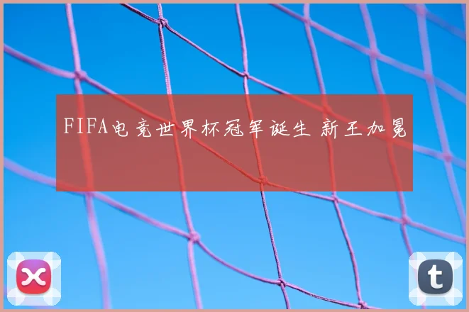 FIFA电竞世界杯冠军诞生 新王加冕